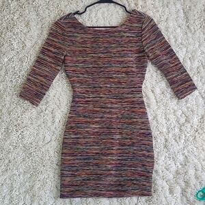 As U Wish Rainbow Space-Dye Scoop Back Bodycon Mini Dress | Women’s Small